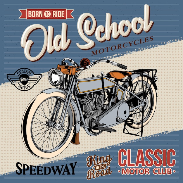 American motorcycle the old school bike vector illustration speedway könig der straße