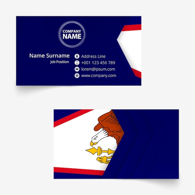 American samoa flag business card standardgröße 90 x 50 mm visitenkartenvorlage mit beschnittzugabe unter der schnittmaske