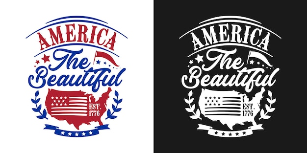 Vektor american typography zitiert vector design america the beautiful