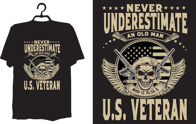 Vektor american veteran t-shirt desigan