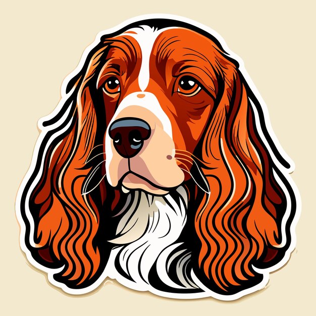 Amerikanische cocker spaniel-hundeaufkleberillustration