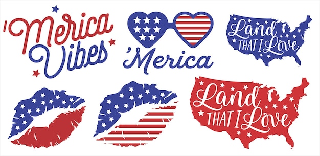 Vektor amerikanische flagge 4. juli feier, amerika vibes flacher illustrationsvektor