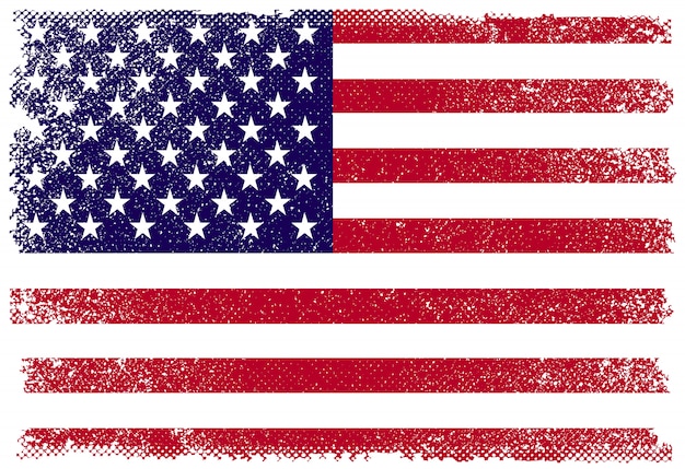 Amerikanische flagge im grunge-stil