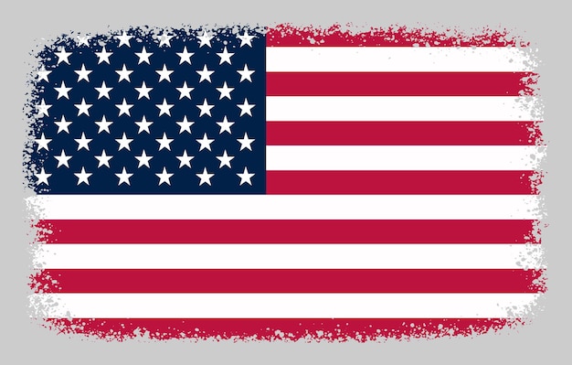 Amerikanische flagge im grunge-stil