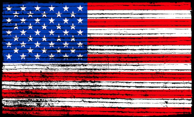 Amerikanische flagge im grunge-stil