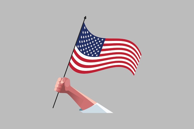 Amerikanische Flagge mit dreieckiger Form USA Vektorillustration Vektorflagge der USA Vereinigten Staaten