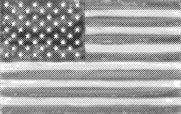 Amerikanische flagge mit halbtoneffekt