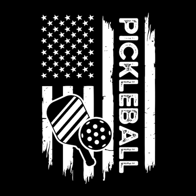 Vektor amerikanische flagge, usa-flagge, pickleball-t-shirt-designs, vektor