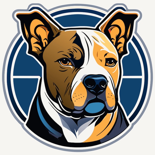 Amerikanische pitbullterrier-aufkleber-vektorillustration