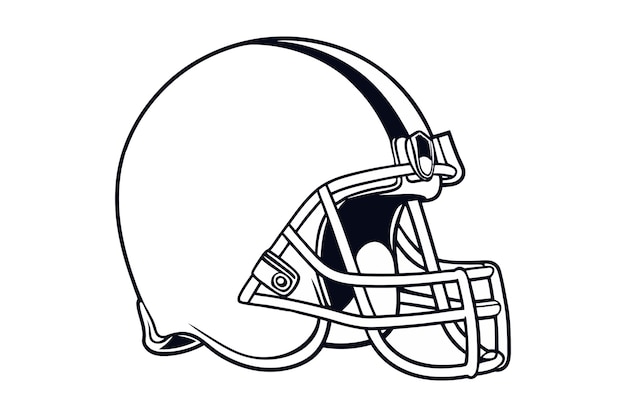 amerikanischer Fußballhelm Silhouette Vektor auf weißem Hintergrund