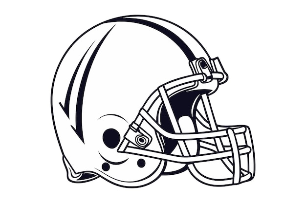 amerikanischer Fußballhelm Silhouette Vektor auf weißem Hintergrund