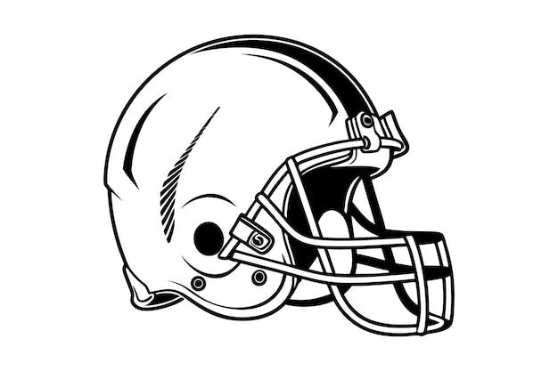 amerikanischer Fußballhelm Silhouette Vektor auf weißem Hintergrund