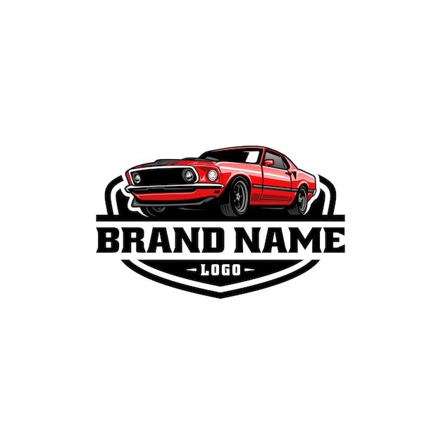 Amerikanischer muscle-car-logo-vektor mit emblem-stil