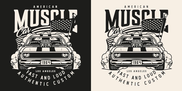 Vektor amerikanisches custom-car-vintage-label