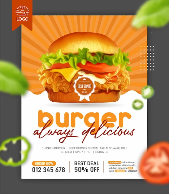 Amerikanisches Food-Burger-Poster