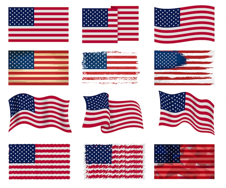 Vektor amerikanisches nationales symbol des usa-flaggenvektors von vereinigten staaten mit sternstreifenillustration