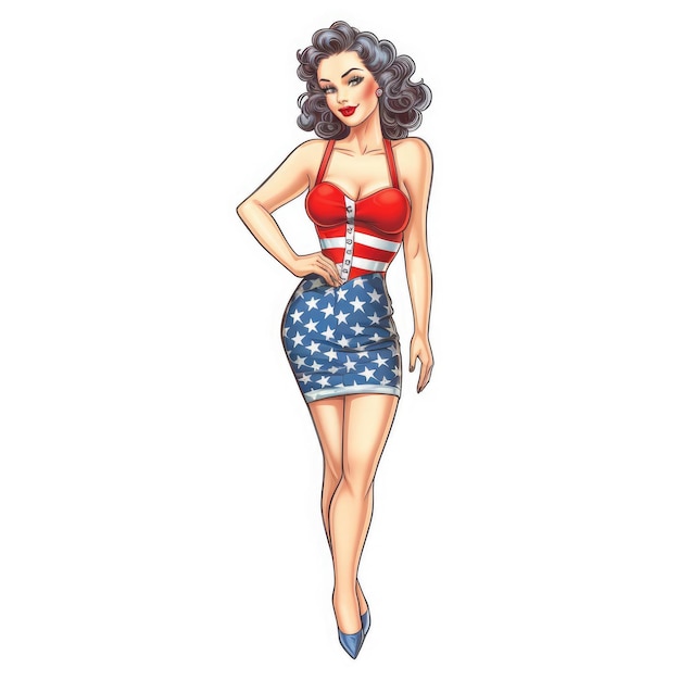 Vektor amerikanisches pin-up-girl