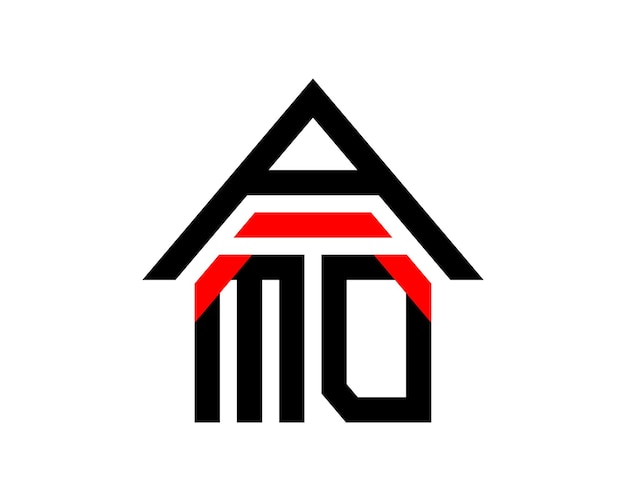 Amo-buchstaben, immobilienbau-logo-design-vektor