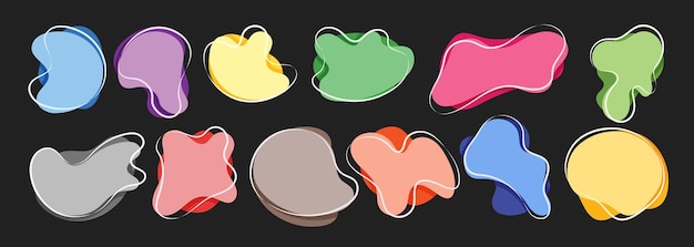 Amorphe Blob-Vektoren in Sätzen Asymmetrische handgezeichnete Illustrationselemente