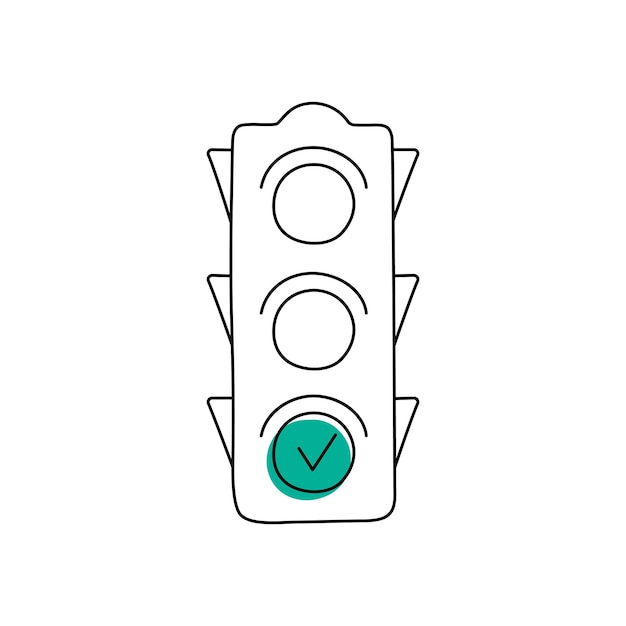 Vektor ampel grünes licht. liniensymbol. vektor-illustration