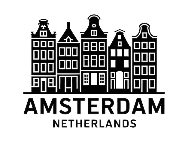 Amsterdam Niederlande Skyline Landmark Emblem