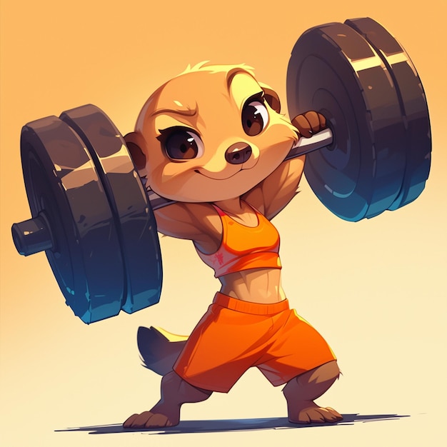 Vektor an agile meerkat fitness trainer cartoon style