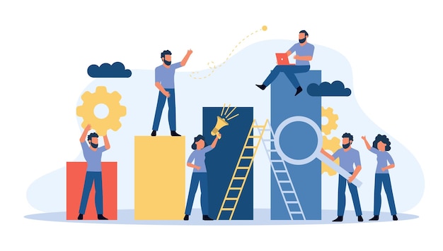 Analytische Partnerschaftsvektorillustration