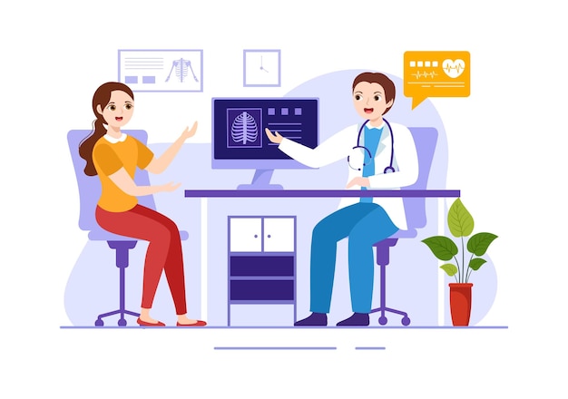 Anamnese-System-Vektorillustration für Informationen über die Krankheits- und Gesundheitsdatenbank