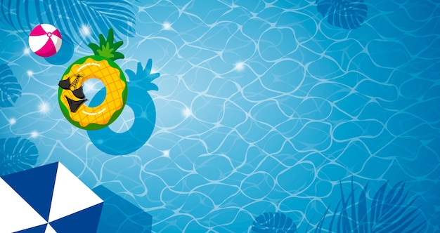 Ananas aufblasbar im Swimmingpool