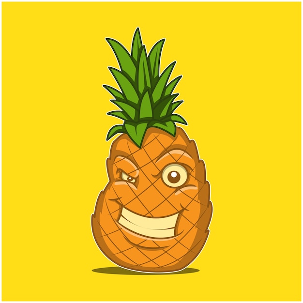 Ananas-cartoon-maskottchen