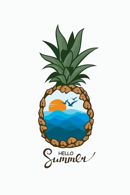 Vektor ananas-frucht-emblem