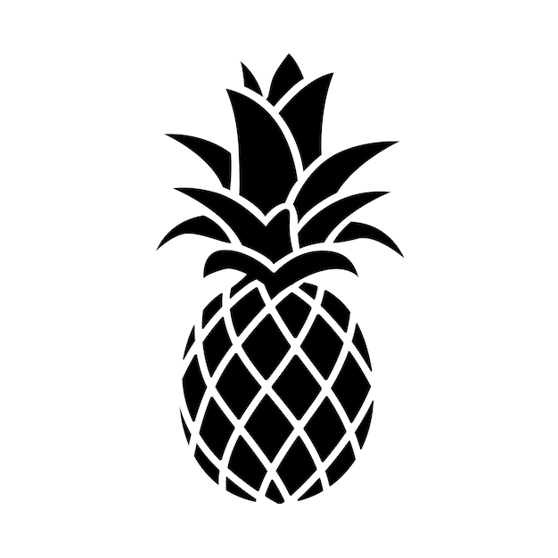 Ananas-Frucht-Ikon-Design-Zeichen-Symbol-Logo-Illustration