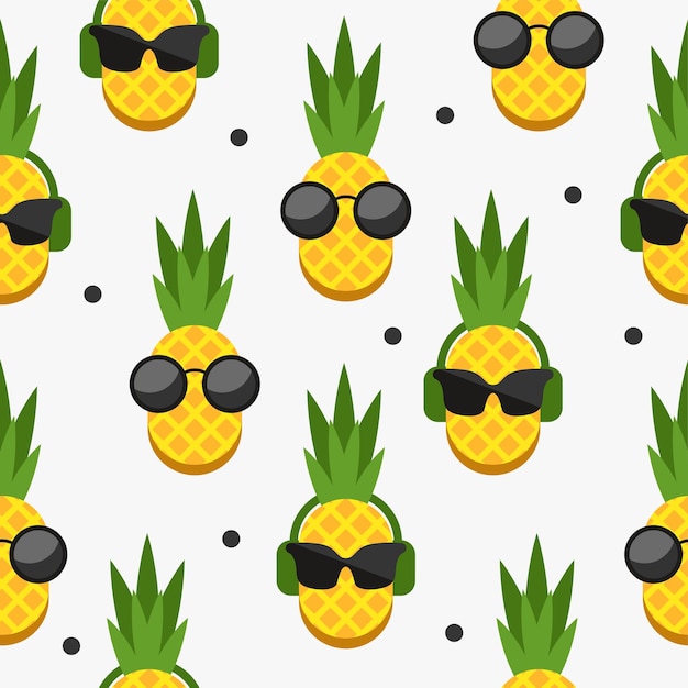 Ananas im nahtlosen muster der sonnenbrille