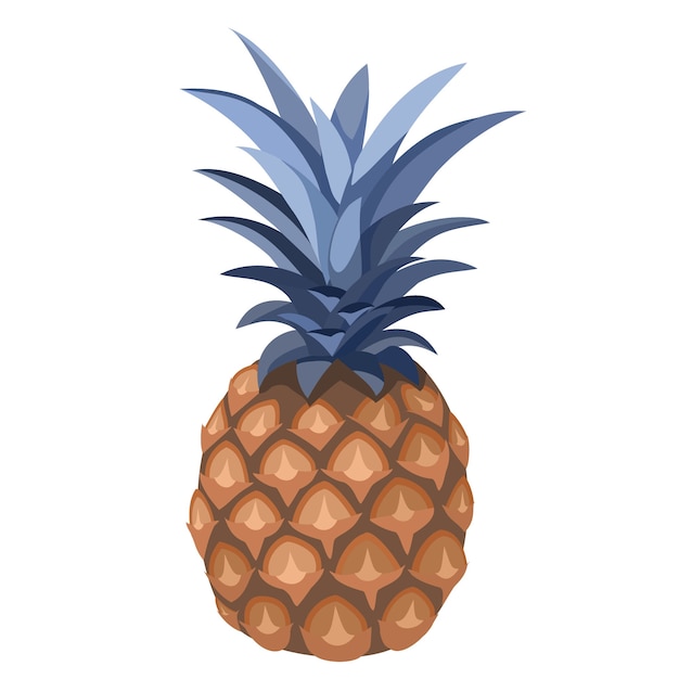 Ananas lokalisiert auf weißem hintergrund. illustration.