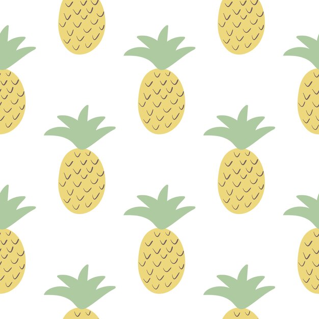 Ananas musterdesign exotische tropische früchte einfach wiederholen hintergrund lebensmittel rint für textilpa