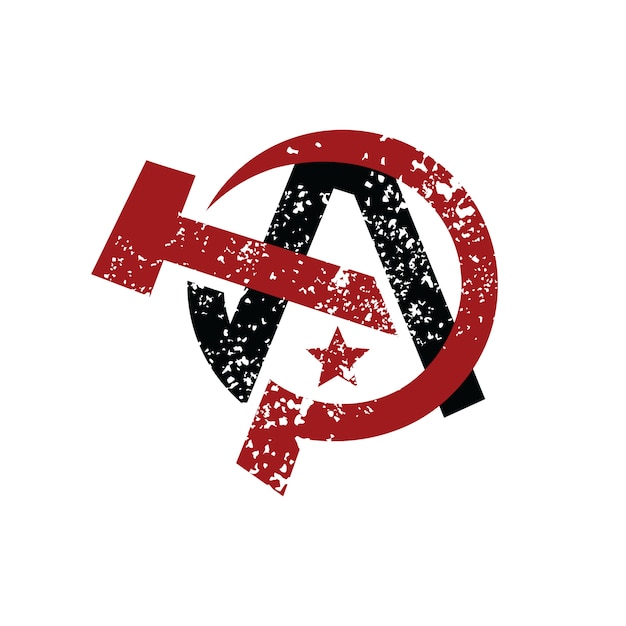 Vektor anarchie-atheismus-sozialistisches logo