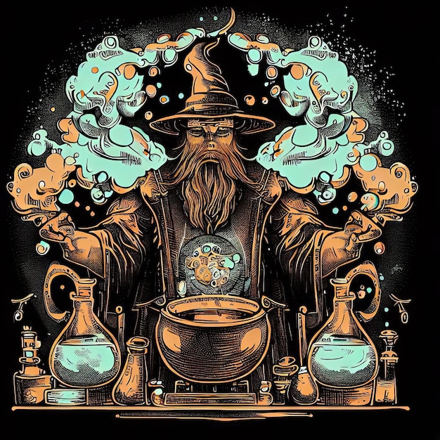 Ancient wisdom ein t-shirt, das die essenz des alchemistischen handwerks einfängt