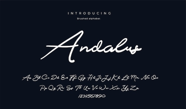 Andalus Signature Schrift Skript gebürstetes Alphabet