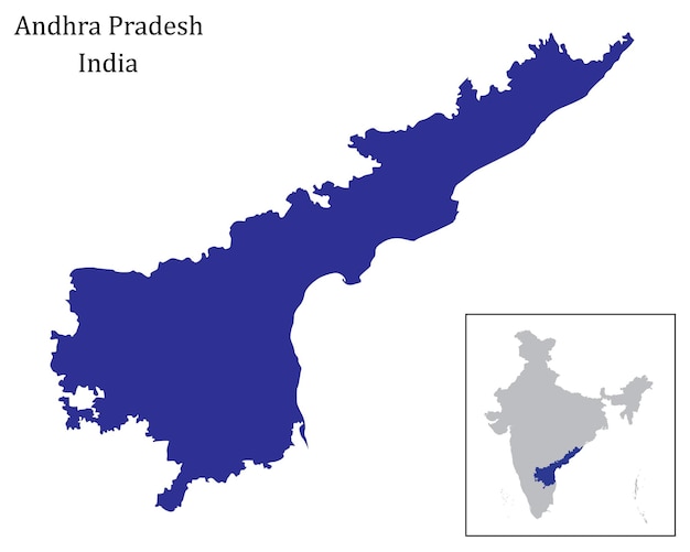 Vektor andhra pradesh karte isoliert auf dem weißen