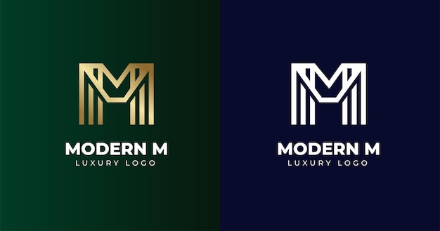 Anfängliche m-buchstaben-logo-entwurfsvorlage, linienkonzept
