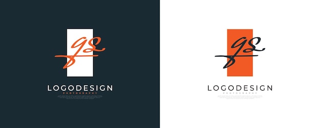 Anfängliches g- und s-logo-design in elegantem und minimalistischem handschriftstil gs-signatur-logo oder -symbol