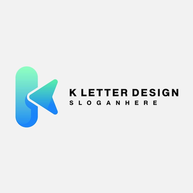 Vektor anfängliches k-design-logo-vektorsymbol bunt