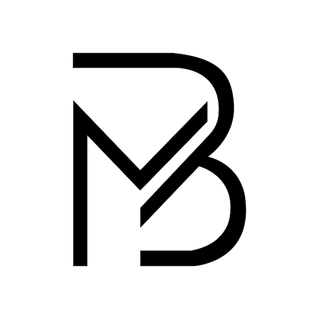 Vektor anfängliches modernes mb-logo