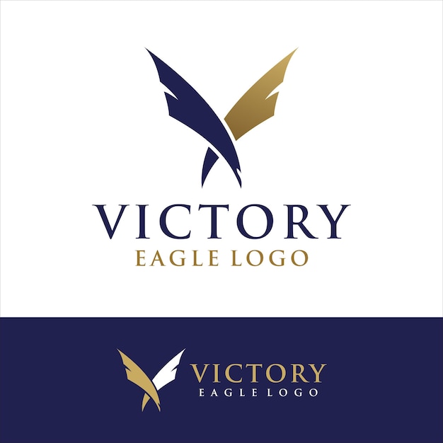Anfängliches v-logo mit eagle-design-inspiration.