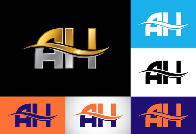 Anfangsbuchstabe ah logo design vektorgrafik alphabet symbol für corporate business identity