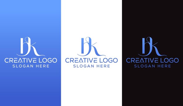 Anfangsbuchstabe bk logo design monogramm kreatives modernes zeichen symbol symbol