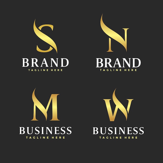 Anfangsbuchstabe elegantes luxus-bundle-logo