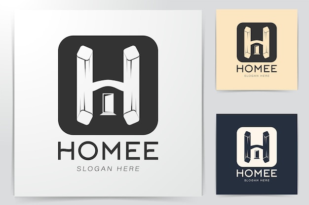 Anfangsbuchstabe h haus zuhause moderne logo-ideen. inspiration-logo-design. vorlage-vektor-illustration. isoliert auf weißem hintergrund