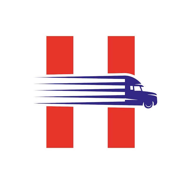 Vektor anfangsbuchstabe h lkw-logo für den transport symbol transport-logo