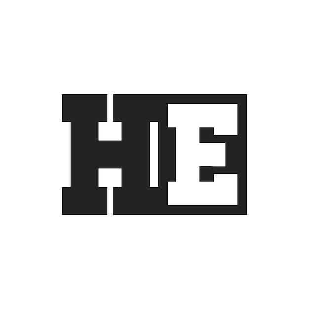 Anfangsbuchstabe HE Logo Design Vorlage HE Logo
